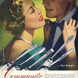 Community Cutlery 1950 1950s USA kissing kisses