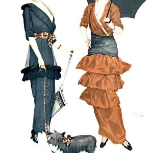 La Vie Parisienne 1920s France cc illustrations womens dogs parasols