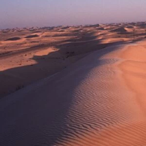 Algeria, Sahara desert, Frost on sand dunes
