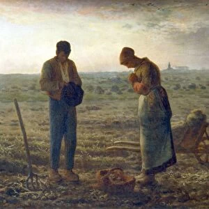 The Angelus (c1857-1859). At the sound of the Angelus bell from the church in the distance