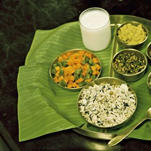 Ayurvedic balanced lunch, Ayurvedic, traditional medicine and martial arts, Kerala, India