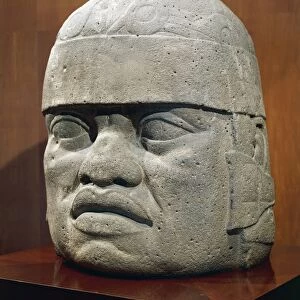 Basalt colossal head, from San Lorenzo, Mexico