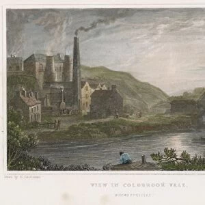 Blast furnaces for production of iron at Coalbrookdale, Monmouthshire, c1830. This