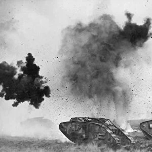 British Tanks In WWI Battle