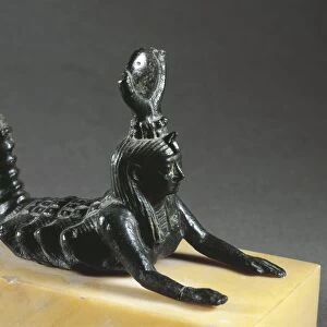 Bronze figurine of goddess Selkit with scorpion body, Egyptian civilization, Late Period