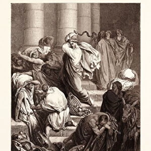 The Buyers and Sellers Driven out of the Temple, by Gustave Dore, 1832 - 1883, French