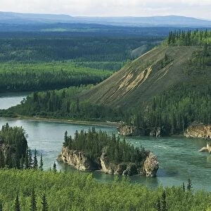Canada, Yukon, Five Fingers Rapids on Yukon River