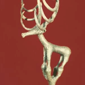 Catal Huyuk: Anatolian cultural relic 5, 750 BC. Gold figure in form of a stag