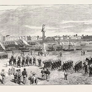 The Civil War in Spain: General Pavias Troops Entering Cadiz, 1873 Engraving