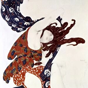 Costume design by Leon Bakst (1866-1924) for the first Bacchante in Narcisse