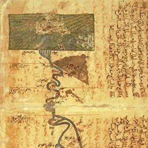 Course of river Nile, map by Arab geographer and astronomer Muhammad ibn Musa al-Khwarizmi (780-850)
