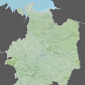 Departement of Ille-et-Vilaine, France, Relief Map