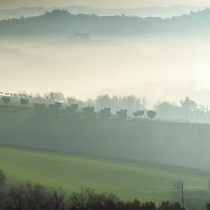 Countryside Print - Foggy Landscape in Macerata, Italy Countryside Print - Foggy Landscape in Macerata, Italy