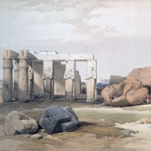 Fragment of the Great Colossi, at the Memnon, Thebes. : lithograph after watercolour