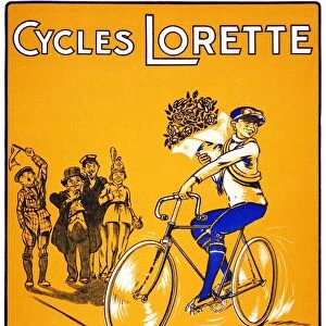 France: Advertising poster for Cycles Lorette bicycles, Paris, c. 1910