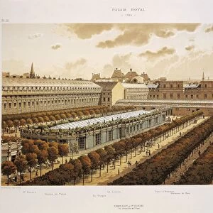 France, Paris, view of the Royal Palace in 1794, engraving