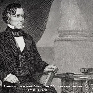 Franklin Pierce 1804 to 1869. 14th president of the United States 1853 to 1857. From painting by Alonzo Chappel