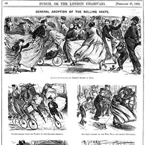 General Adoption of the Rolling Skate. George du Maurier cartoons from Punch, 17 February 1866