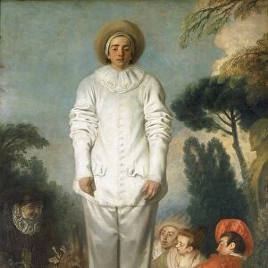 Gilles as Pierrot by Jean-Antoine WATTEAU (1684-1721) French artist. Oil on canvas
