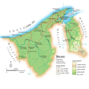 Brunei Map Print Brunei Map Print