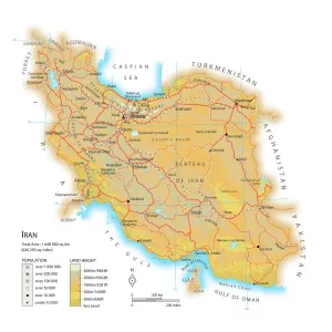 Iran Map Print Iran Map Print