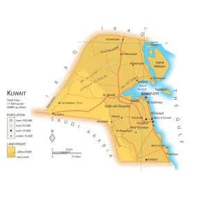 Kuwait Map Print