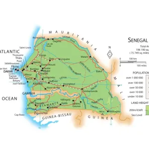 Senegal Map Print Senegal Map Print