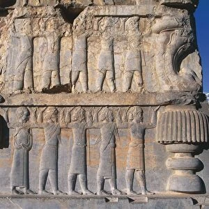 Iran, Persepolis, Hall of a Hundred Columns, detail of bas-relief