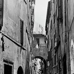 Italy. Rome. Characteristic Street Near Trastevere. 1954