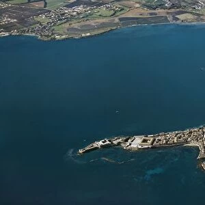 Italy, Sicily Region, Aerial view of Island of Ortigia in front of Syracuse