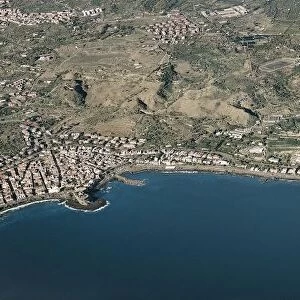 Italy, Sicily Region, Catania, Aerial view of Aci Trezza and Aci Castello