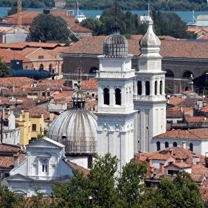 Italy, Venice, City view with church