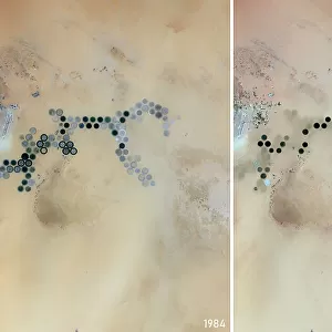 Koufra oasis in 1984 and 2022