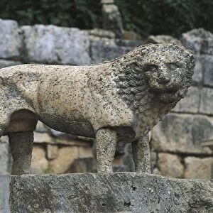 Libya, Cyrene, Fountain near Apollo Sanctuary, sculpture of lion