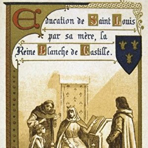 Louis IX (Saint Louis 1214-1270) King of France from 1226. Louis being educated by