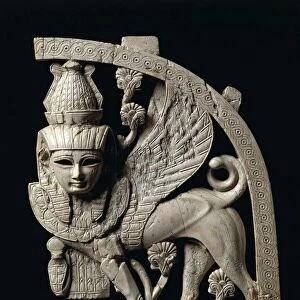 Lower Mesopotamia, Iraq, Sphinx throne decoration from Nimrud, ivory