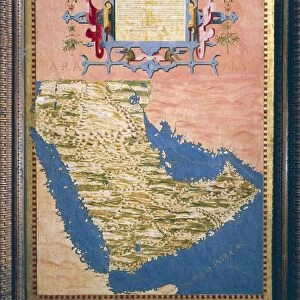 Map of the Arabian Peninsula, by Stefano Buonsignori, oil painting, 1575-1584