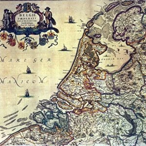 Map of the Dutch Republic, Amsterdam, 1658. Netherlands
