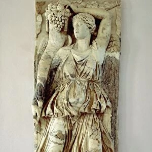 Marble relief depicting Victory holding a cornucopia from Byrsa Hill, Carthage, Tunisia
