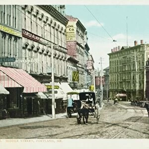 Middle Street, Portland, ME. Postcard. 1904, Middle Street, Portland, ME. Postcard