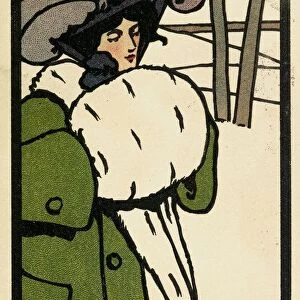 Modern Art: Winter Postcard. ca. 1903, Modern Art: Winter Postcard