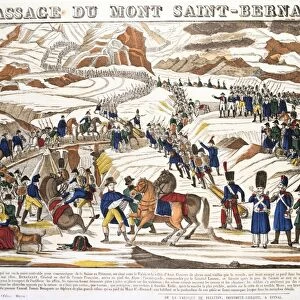 Napoleon crossing the Alps at the St Bernard Pass with the French Reserve Army, Spring 1800