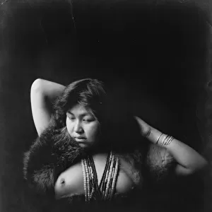 Native woman, nude, half-length portrait, facing slightly left