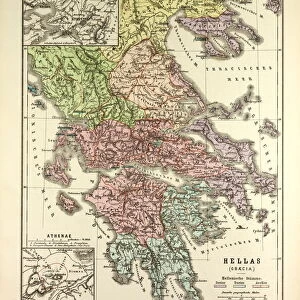 OLD MAP OF GREECE