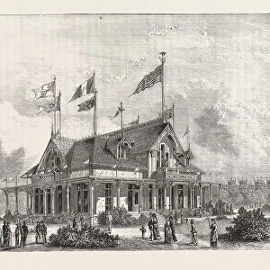 The Philadelphia Exhibition: the singer Sewing Machine Pavilion, Engraving 1876
