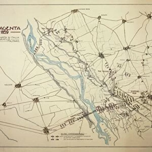 Plan of battle of Magenta, June 4, 1859, from Second War of Independence