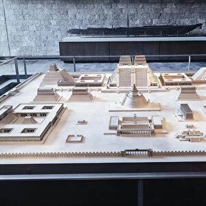 Plastic model of city of Tenochtitlan in Mexico, Aztec civilization