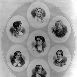 Portraits of seven prominent figures of suffrage