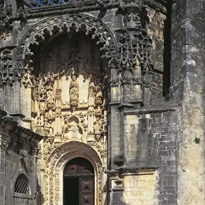 Portugal - Tomar. Convent of Christ. UNESCO World Heritage List, 1983. Manueline entrance