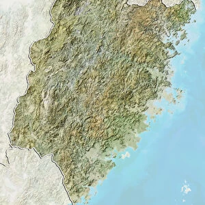 Province of Fujian, China, Relief Map